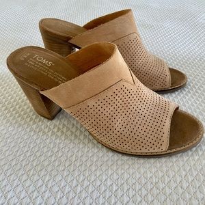 Toms Majorca Perforated Nubuck Leather Mules